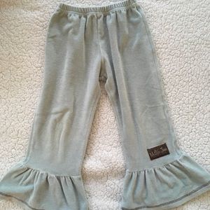 Matilda Jane blue grey velour ruffle pants Sz 6